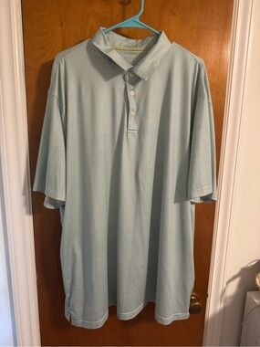 Men's Light Blue Micro-Pattern Polo Shirt